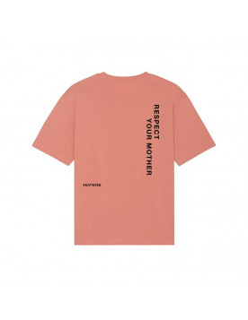 T-shirt mixte rose Respect Your Mother en coton BIO
