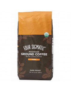 Energizing organic ground coffee from mushrooms